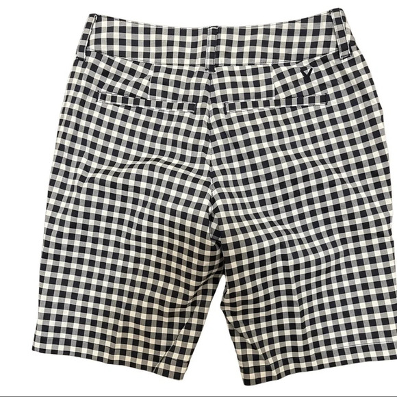 🛍️3/$40 Callaway Golf Opti Dry Caviar Navy & White Gingham Shorts Golf Size 2 - Picture 2 of 4